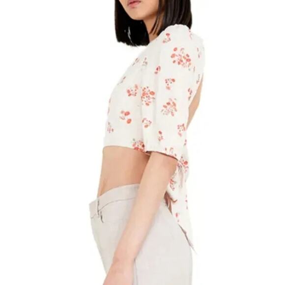NWT Bardot Print Tie Back Crop Top - Picture 3 of 5